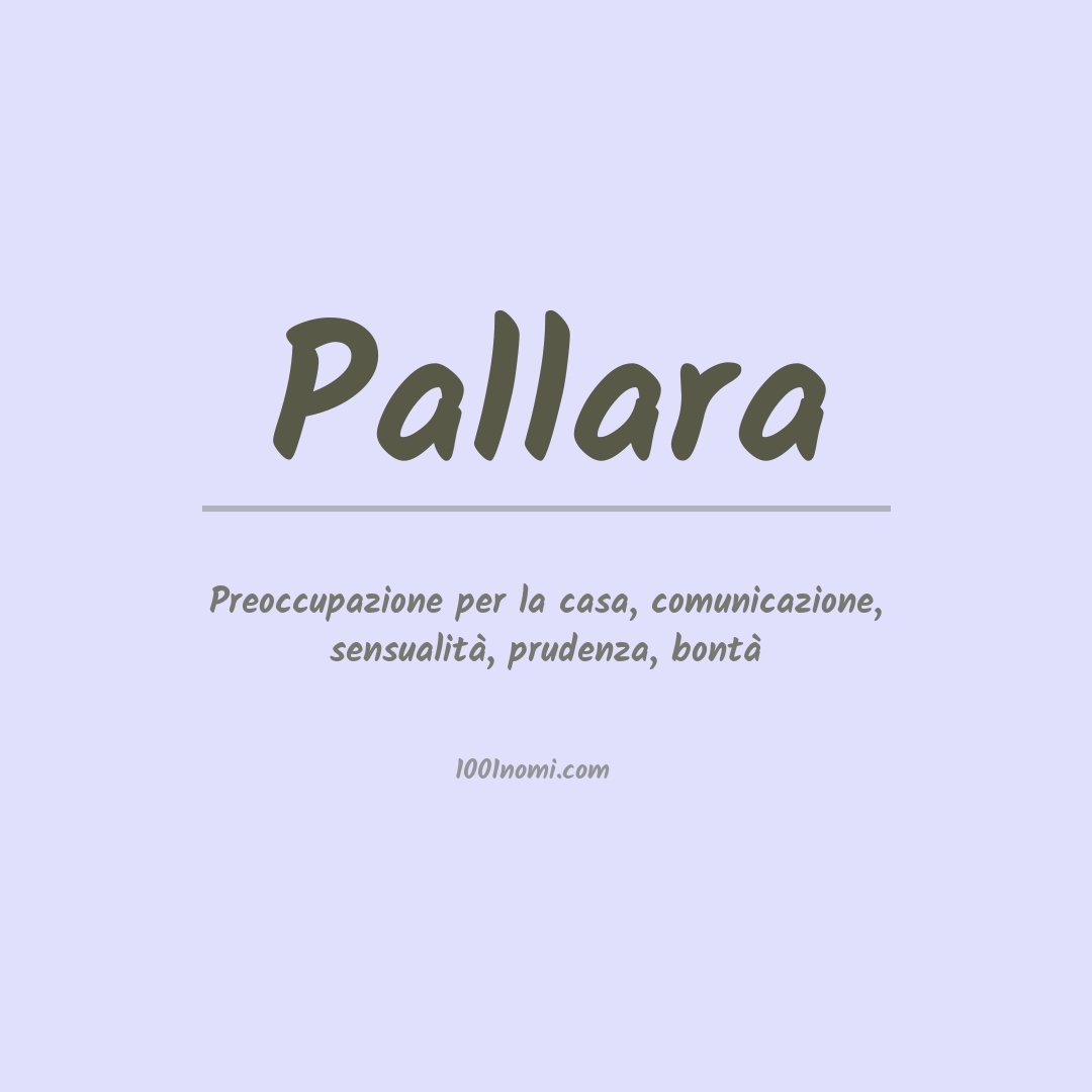 Significato del nome Pallara Significato del nome Pallara