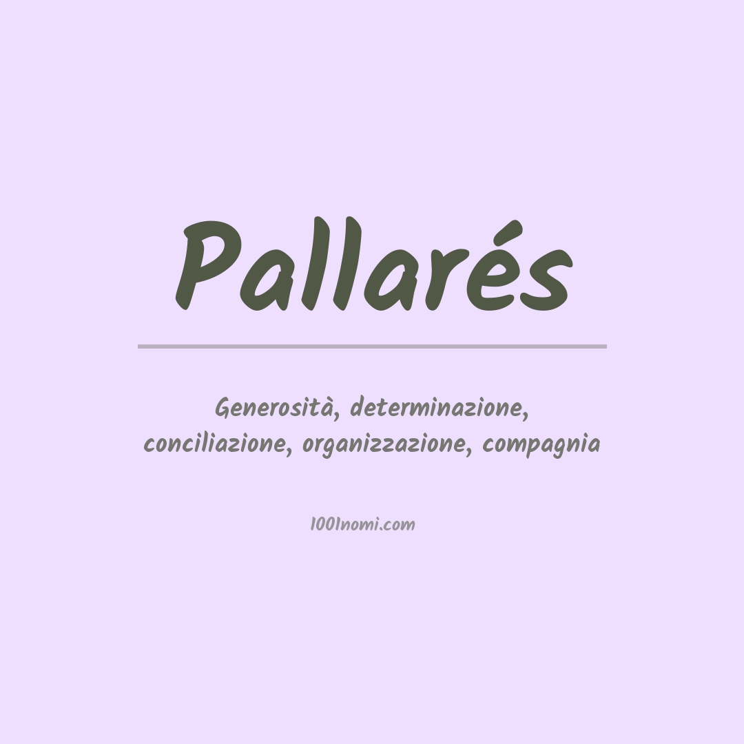 Significato del nome Pallarés