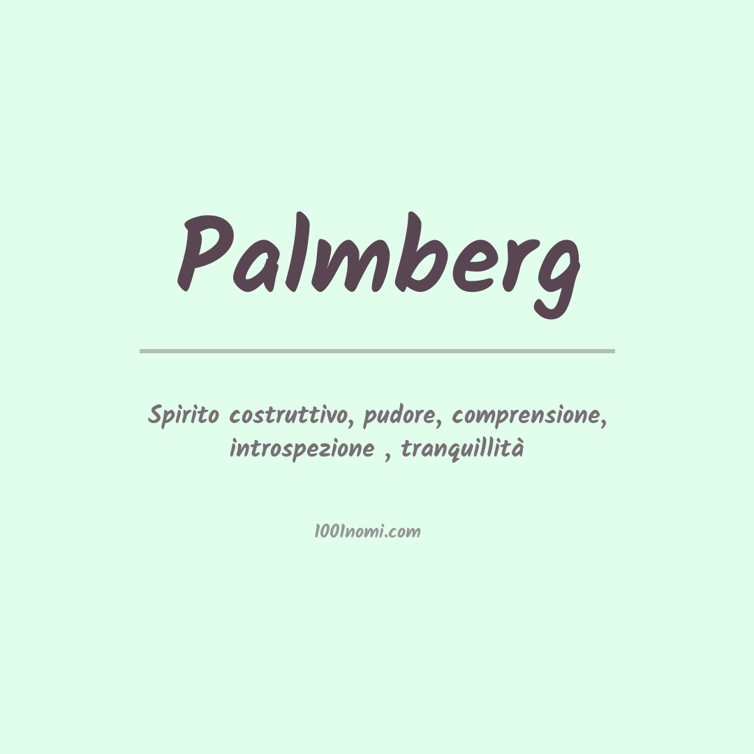 Significato del nome Palmberg