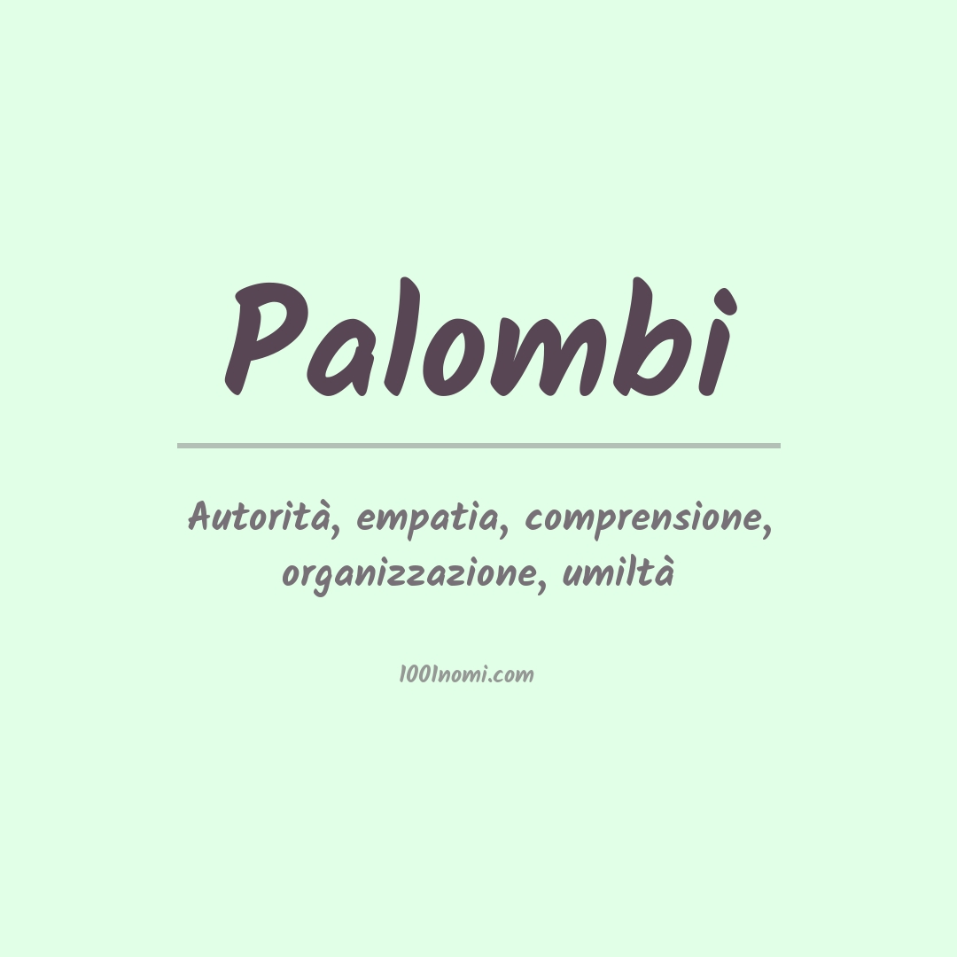 Significato del nome Palombi