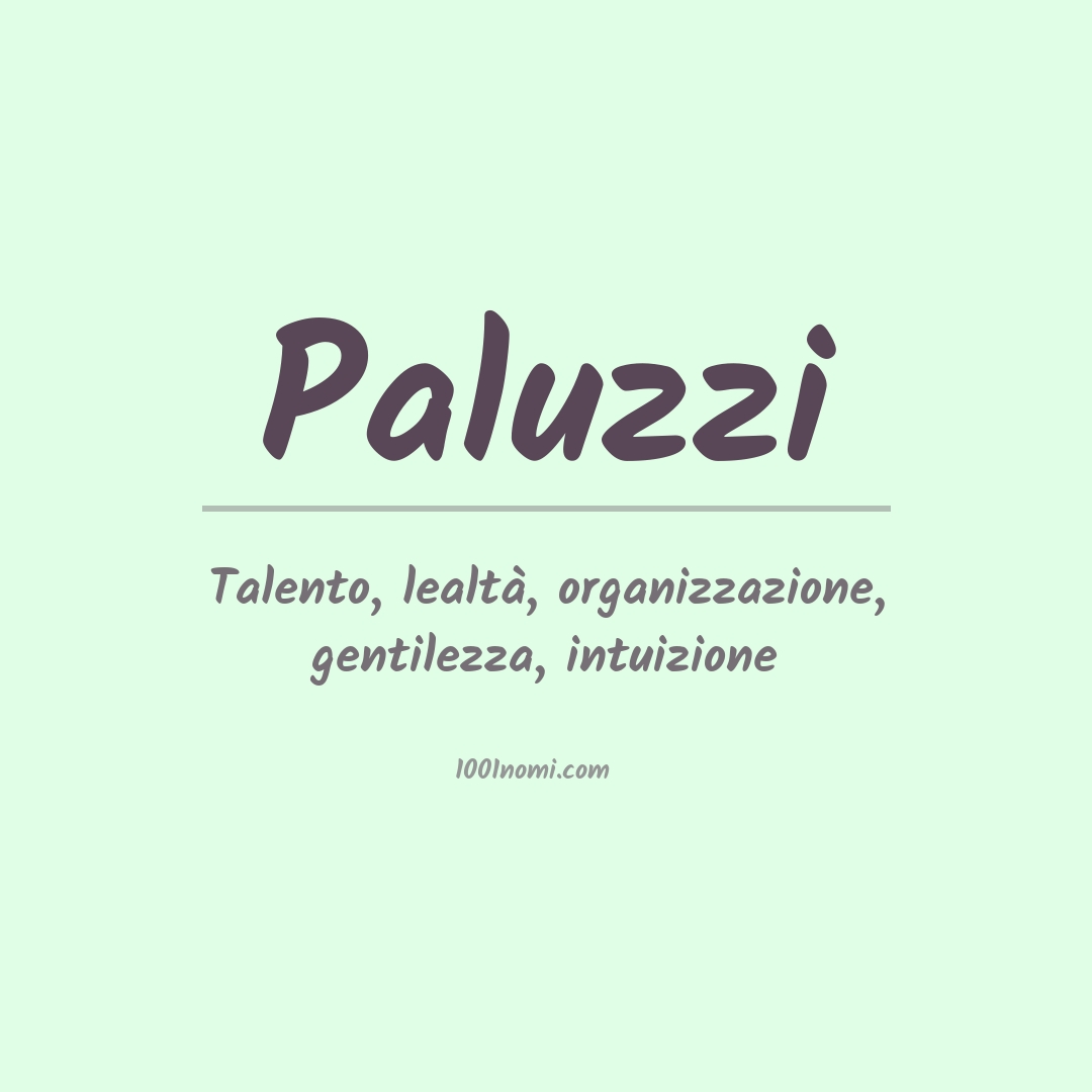 Significato del nome Paluzzi