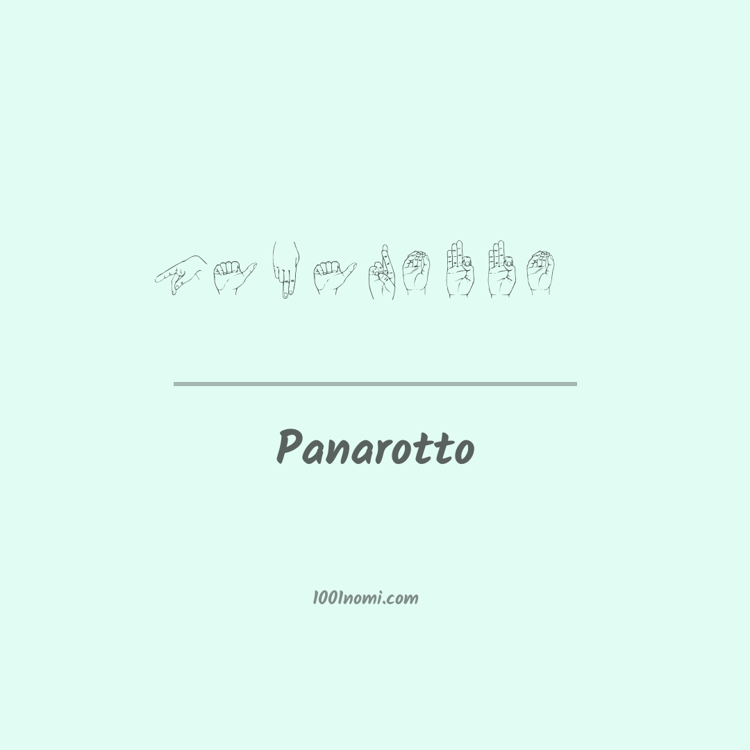 Panarotto nella lingua dei segni Panarotto nella lingua dei segni