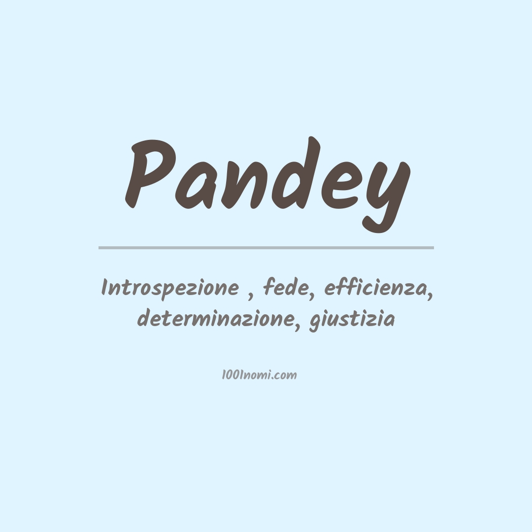 Significato del nome Pandey