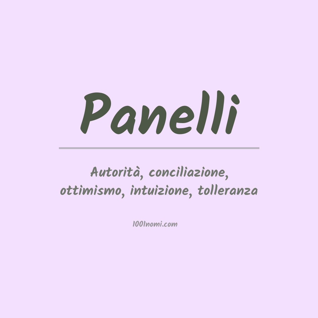 Significato del nome Panelli