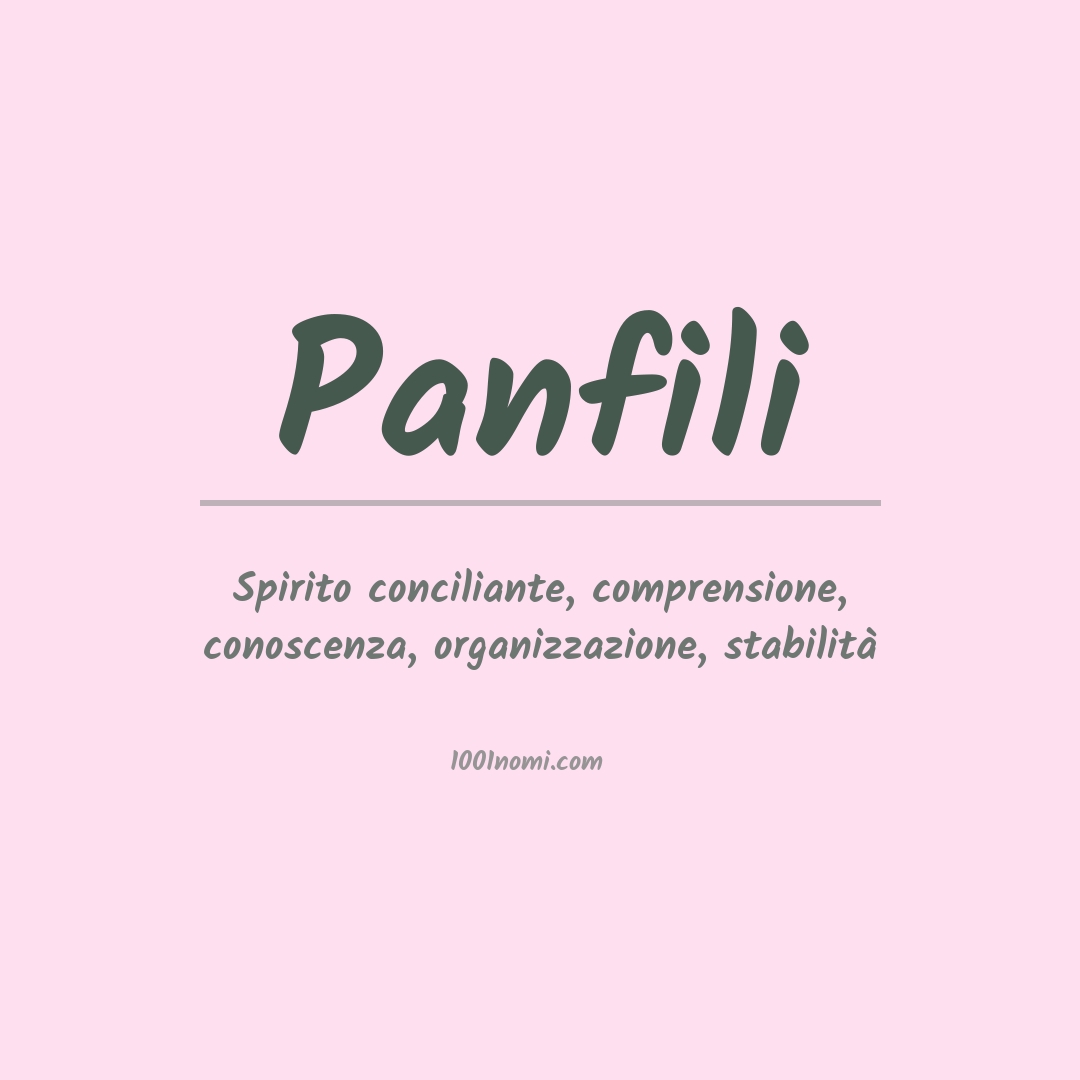 Significato del nome Panfili