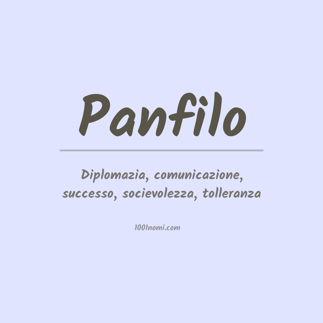Significato del nome Panfilo