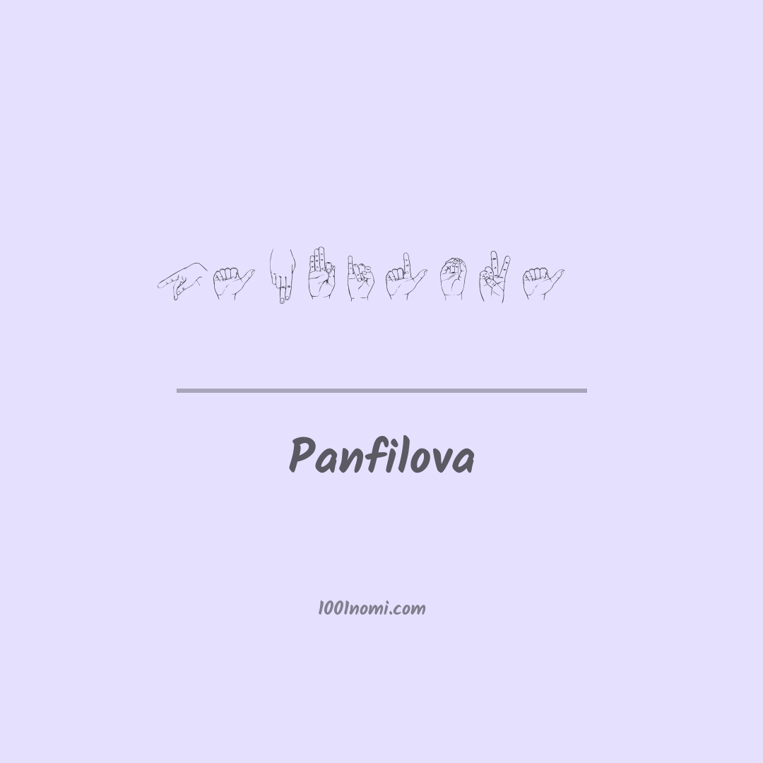 Panfilova nella lingua dei segni