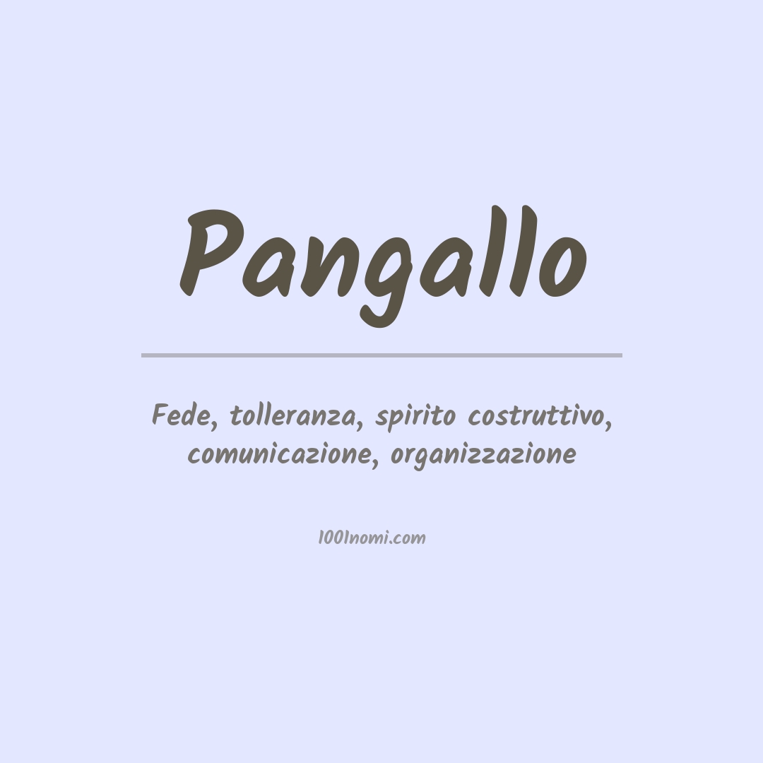 Significato del nome Pangallo