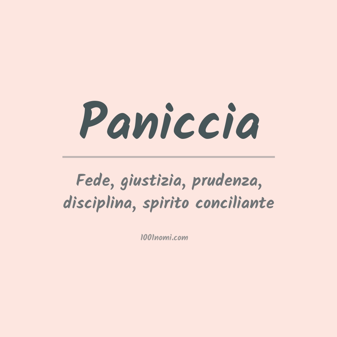 Significato del nome Paniccia