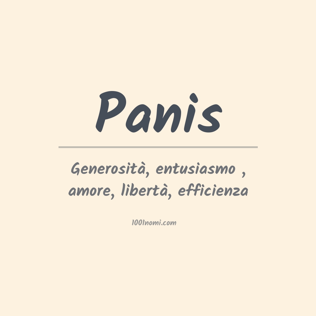 Significato del nome Panis