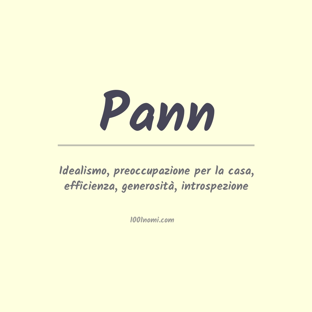 Significato del nome Pann