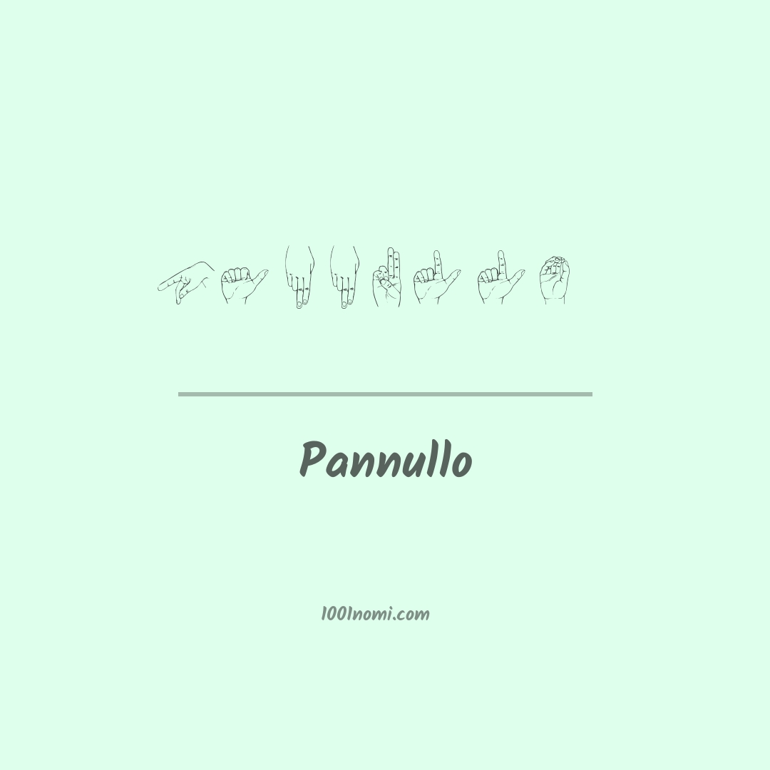 Pannullo nella lingua dei segni Pannullo nella lingua dei segni