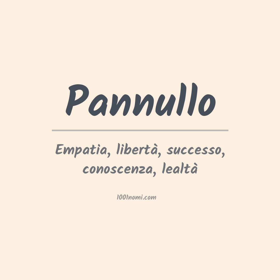 Significato del nome Pannullo Significato del nome Pannullo