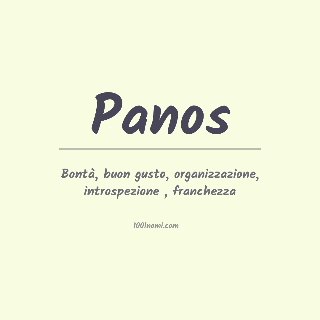 Significato del nome Panos