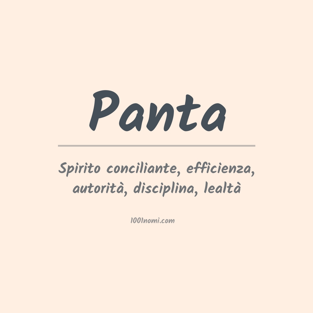 Significato del nome Panta Significato del nome Panta
