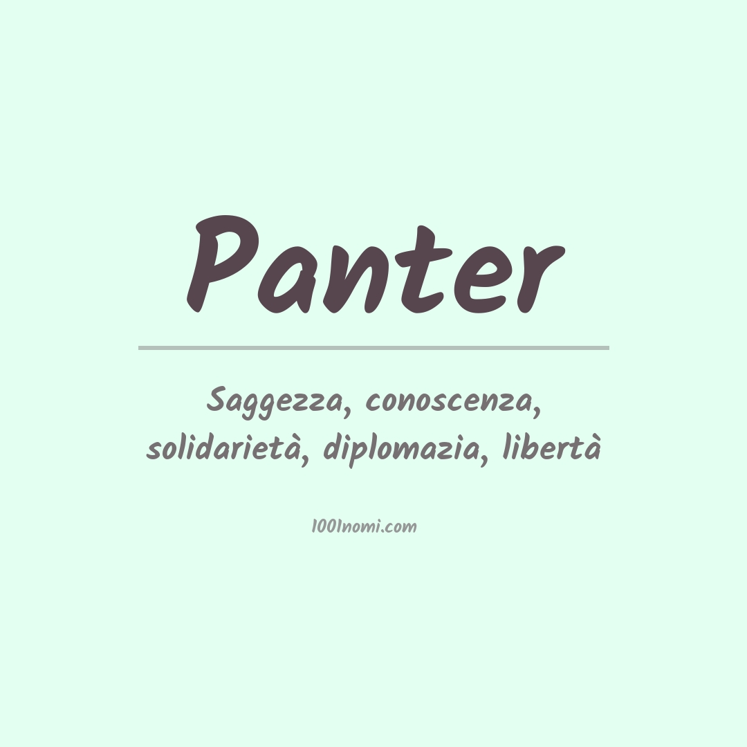 Significato del nome Panter