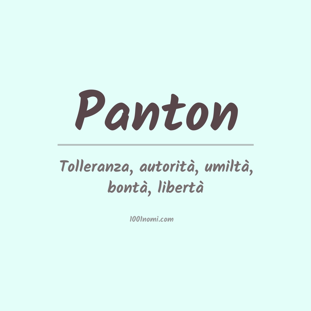 Significato del nome Panton