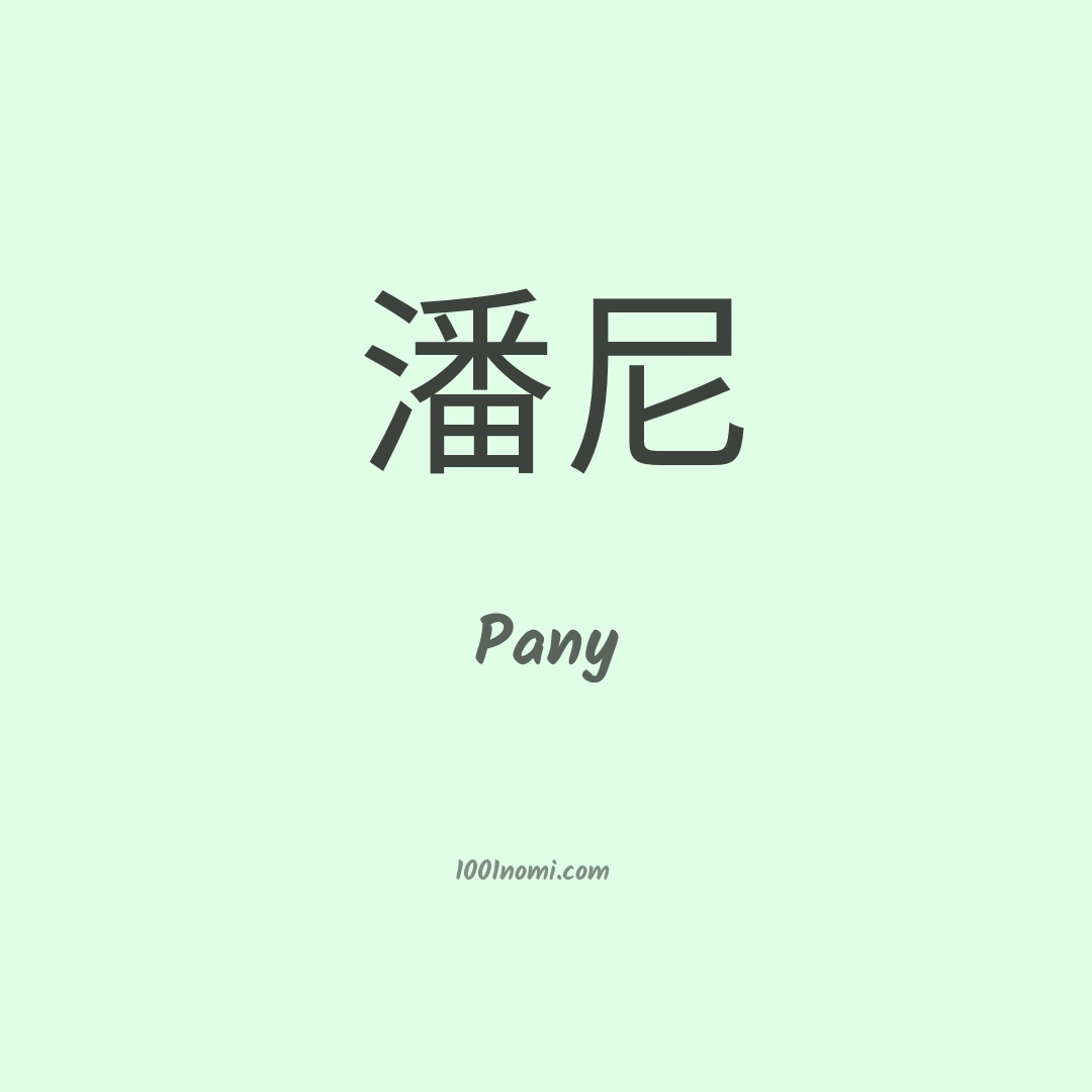 Pany in cinese