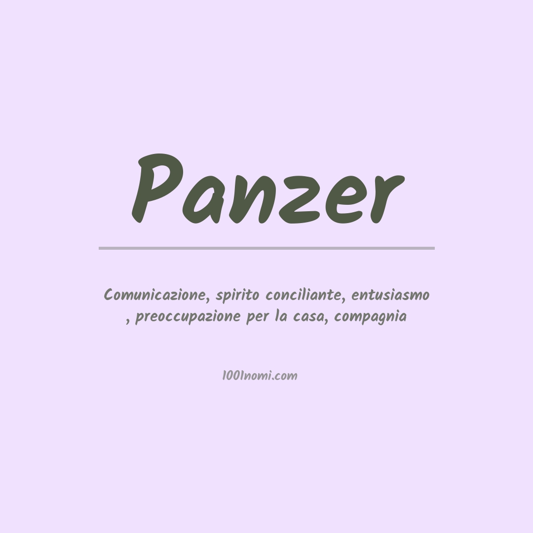 Significato del nome Panzer