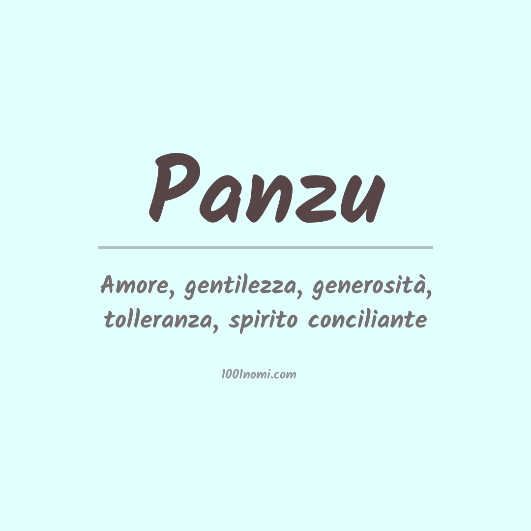 Significato del nome Panzu Significato del nome Panzu