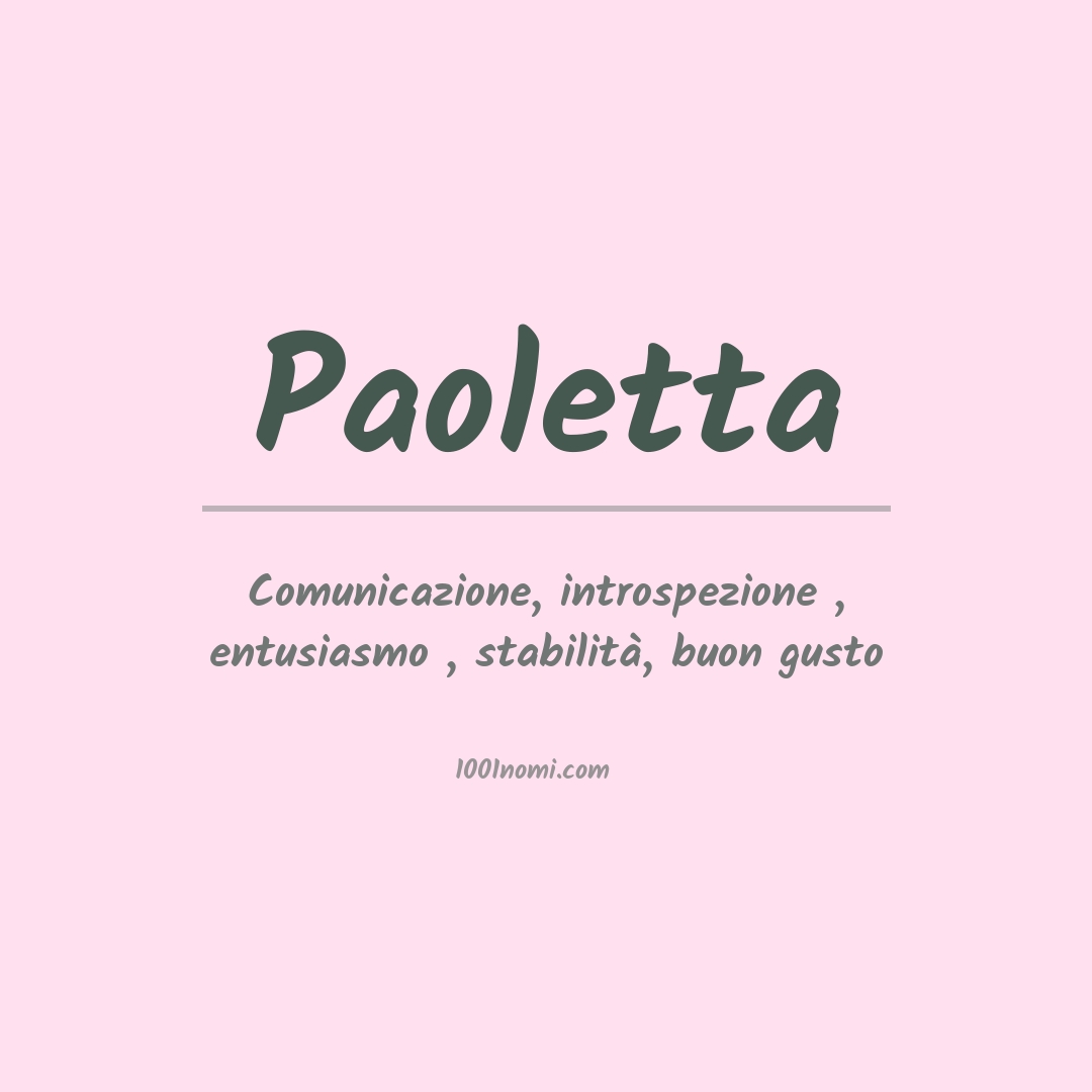 Significato del nome Paoletta