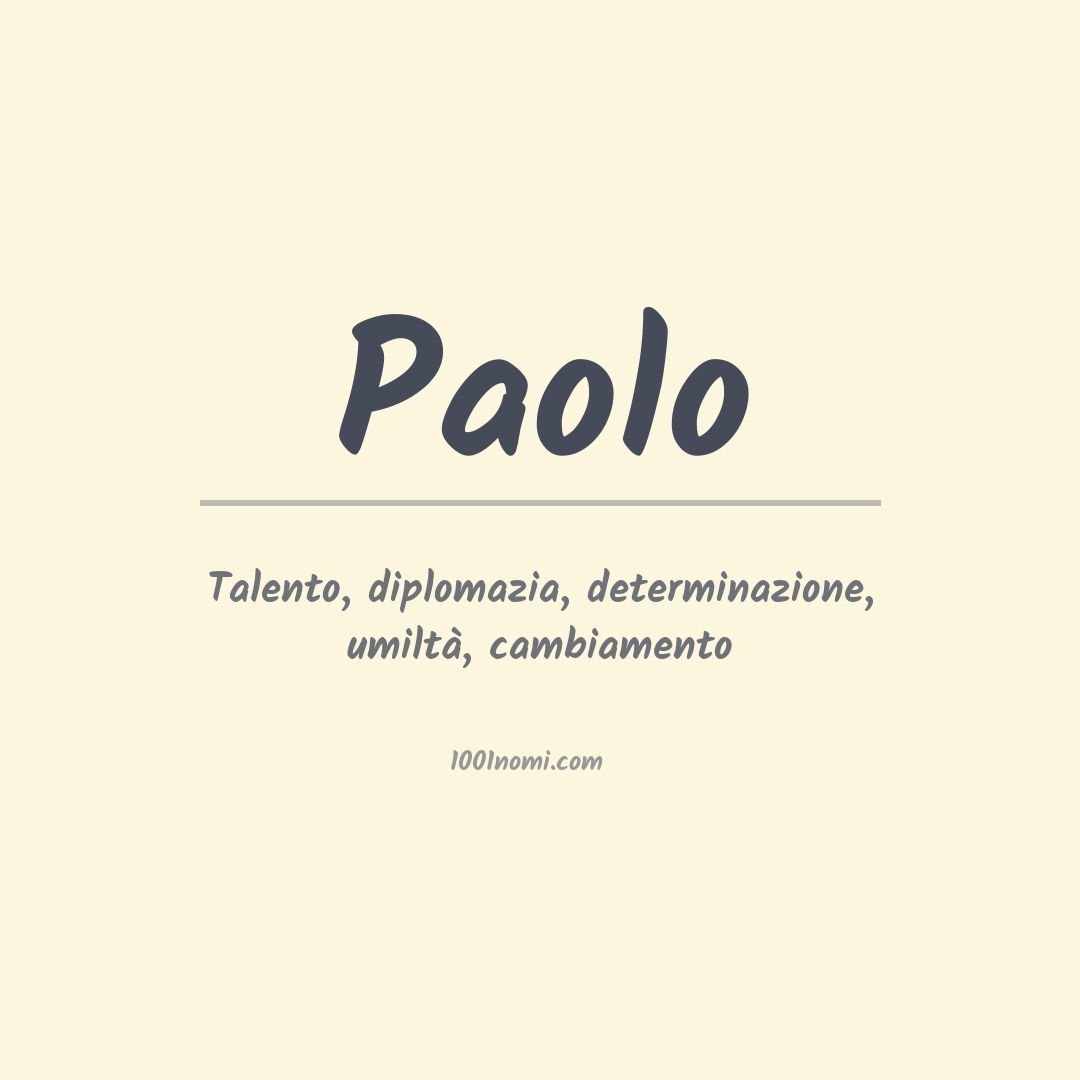 Significato del nome Paolo