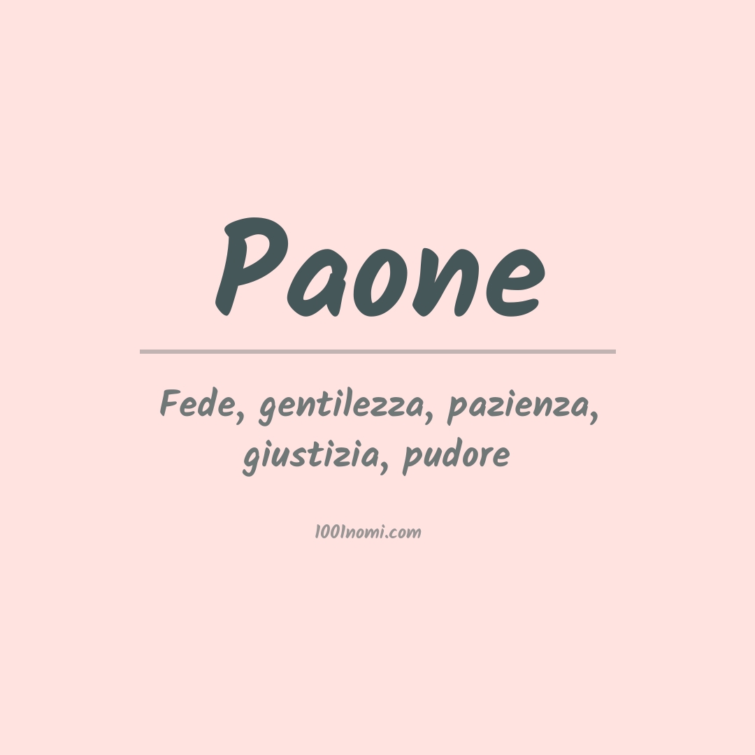 Significato del nome Paone