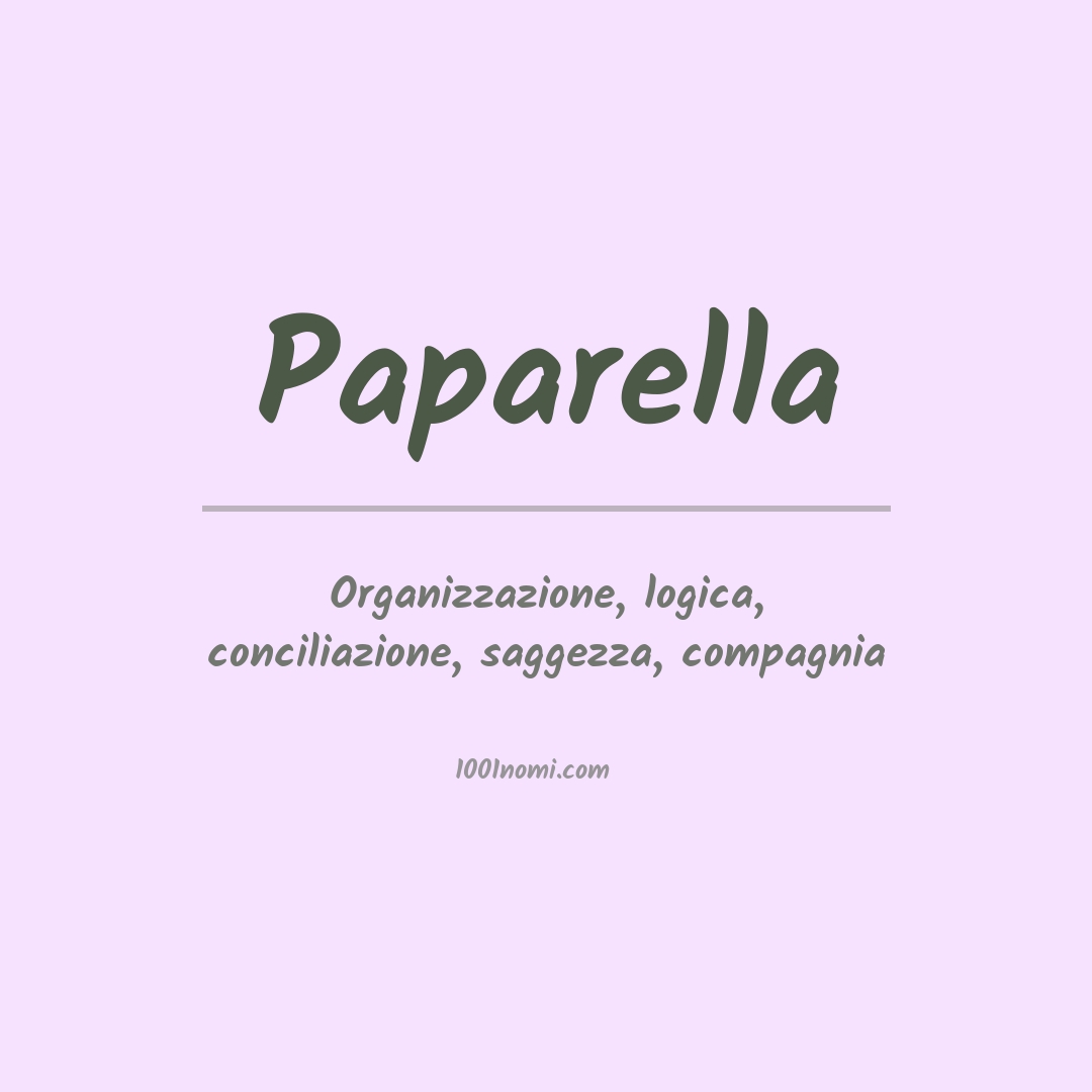 Significato del nome Paparella