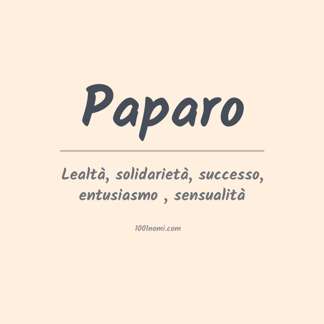 Significato del nome Paparo