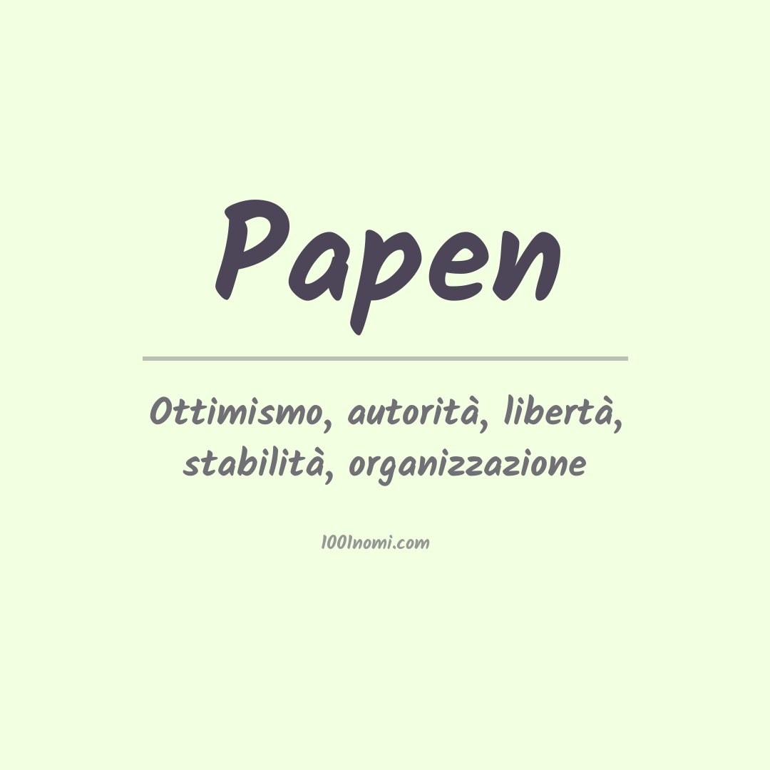 Significato del nome Papen