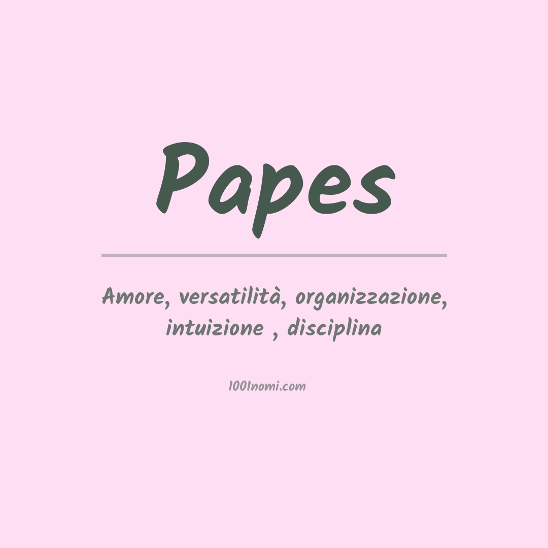 Significato del nome Papes