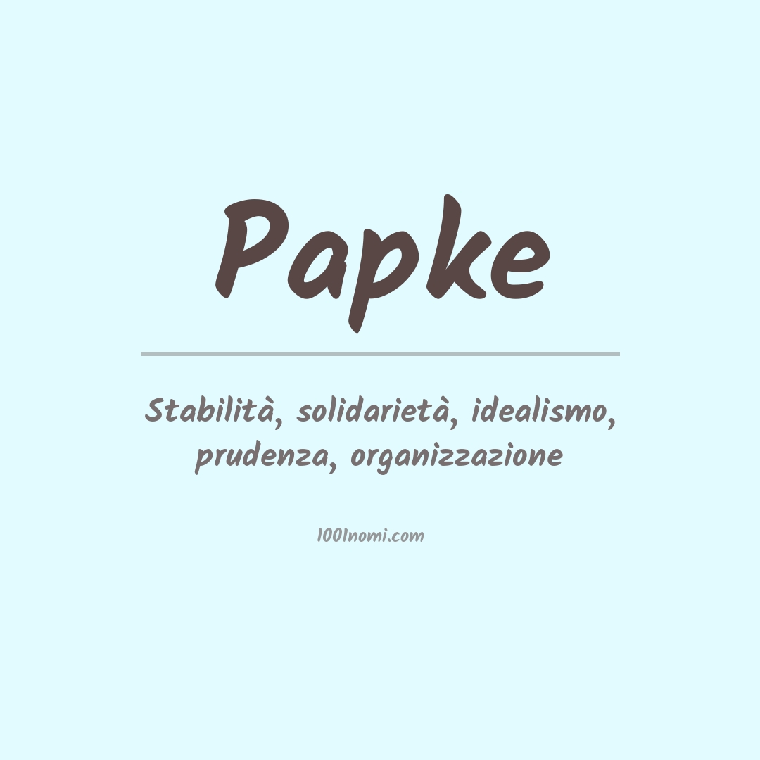 Significato del nome Papke