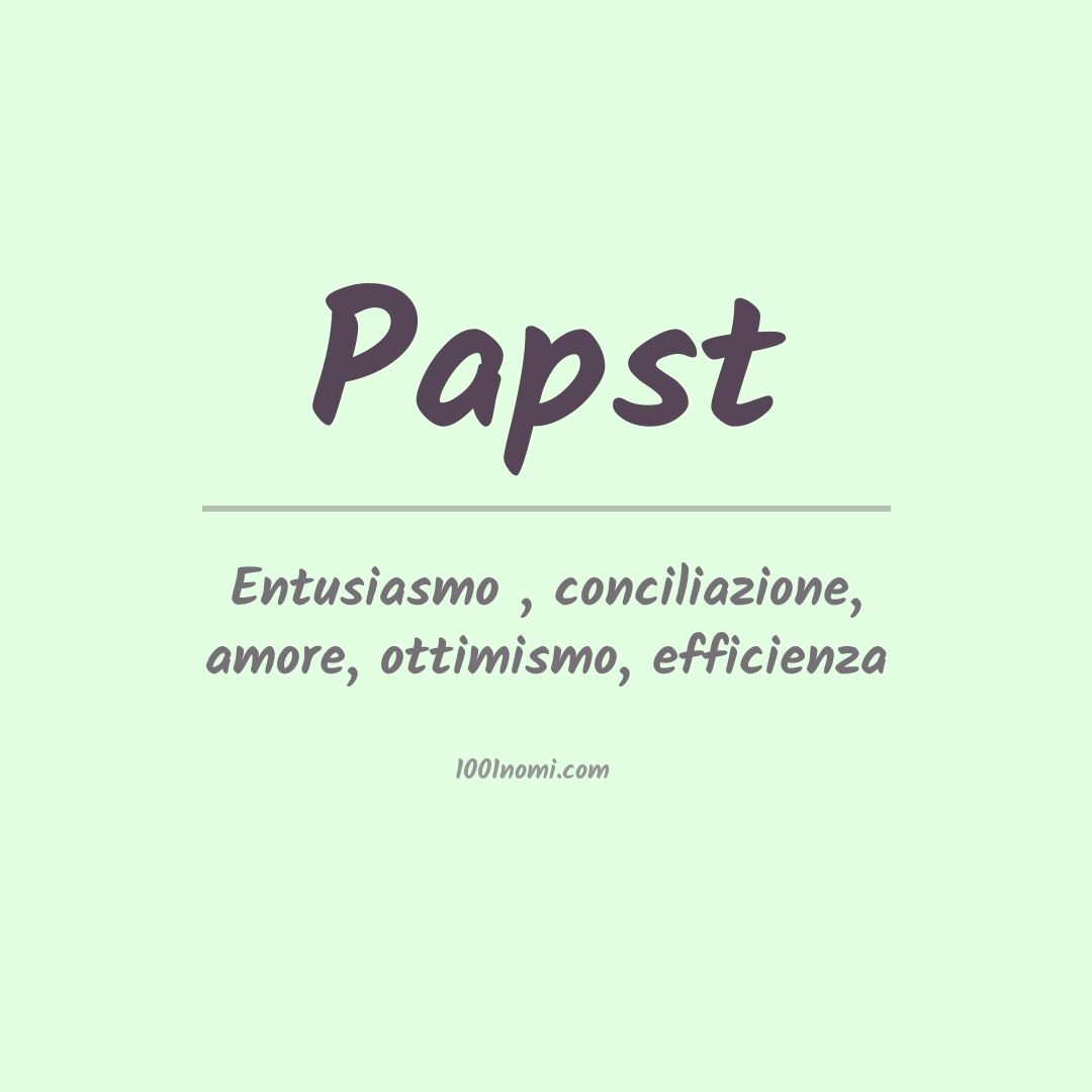 Significato del nome Papst