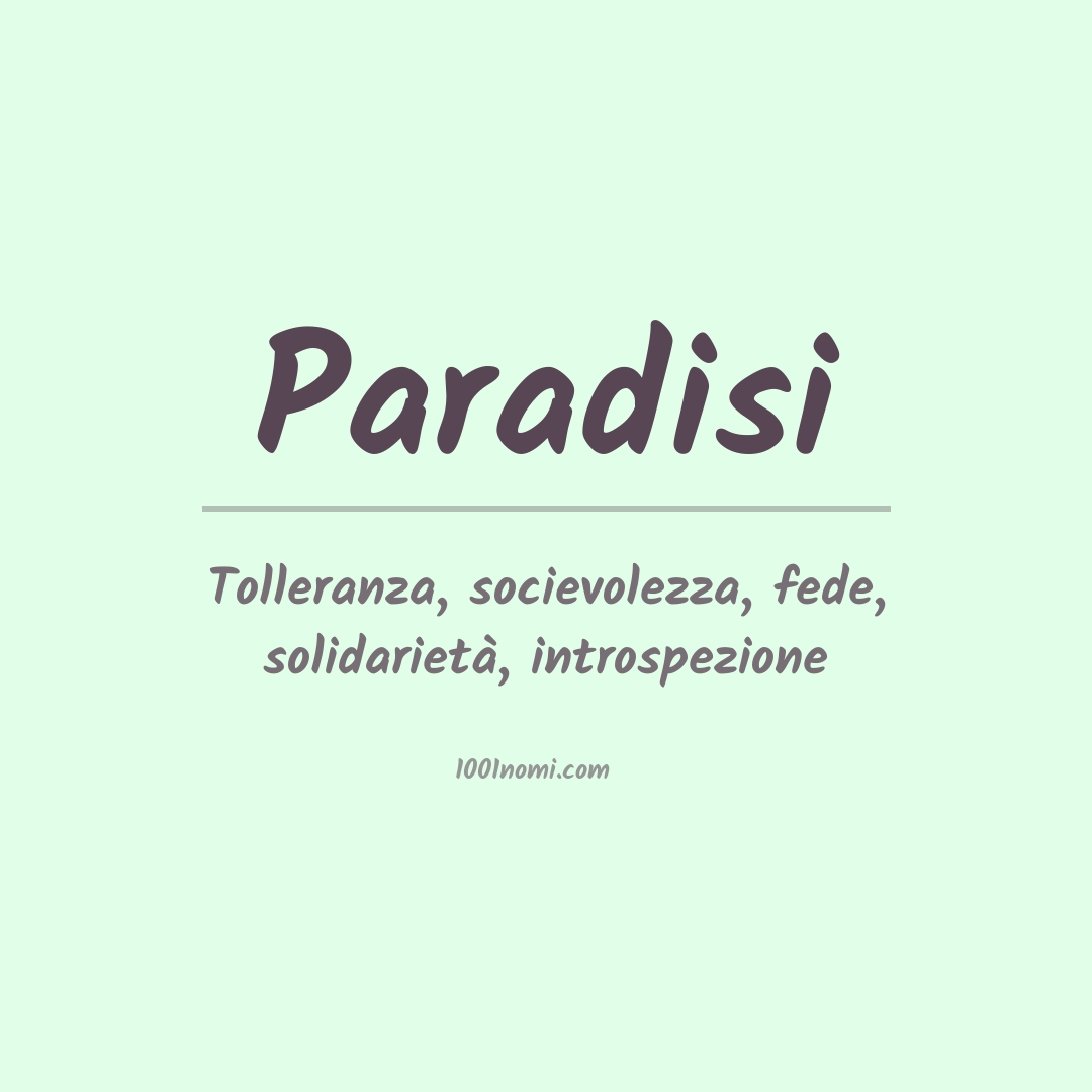 Significato del nome Paradisi