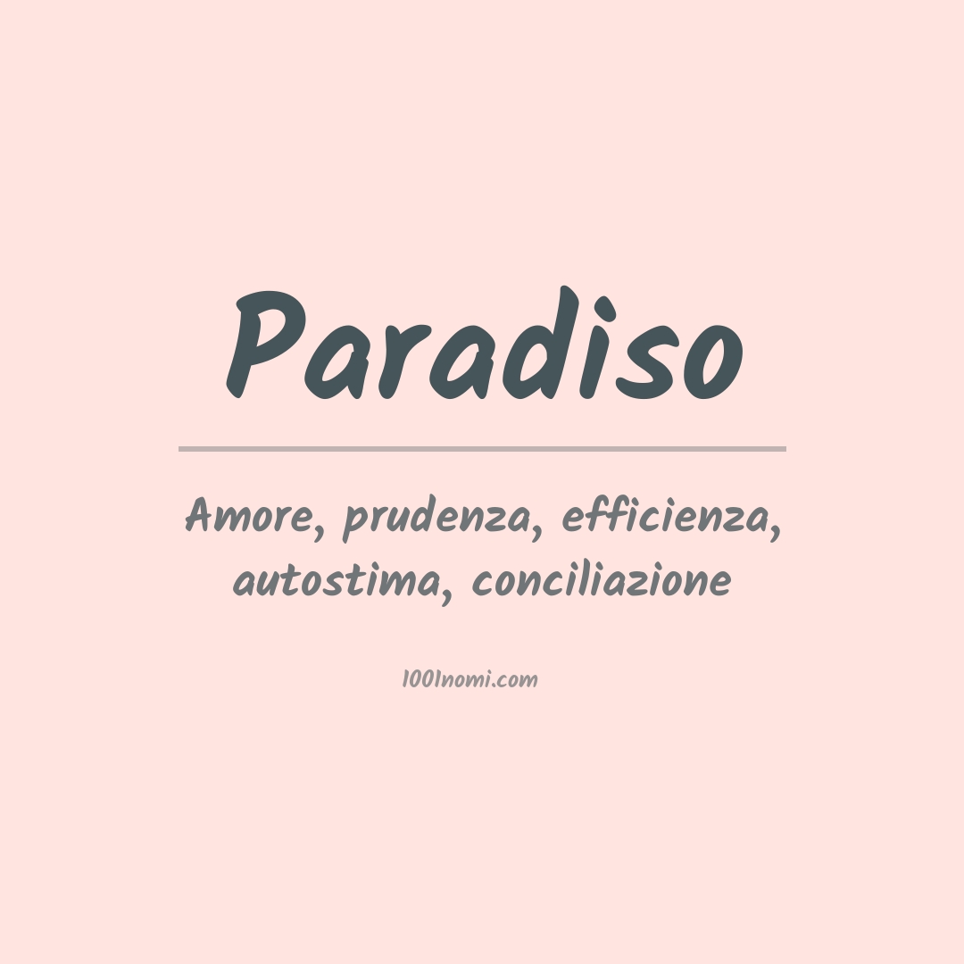 Significato del nome Paradiso