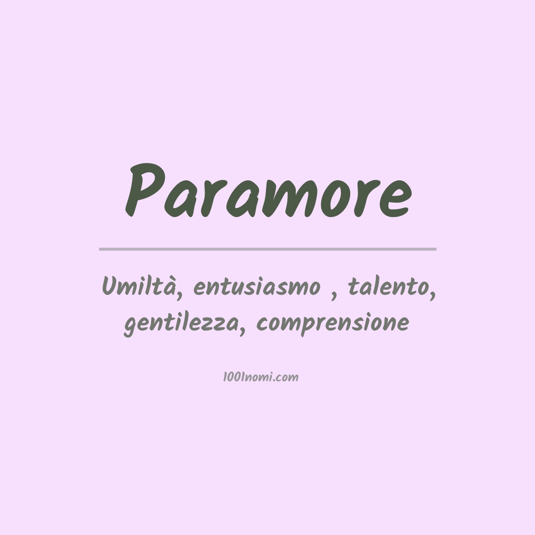 Significato del nome Paramore