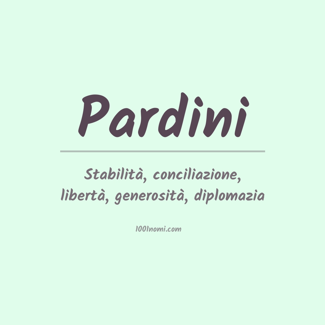 Significato del nome Pardini