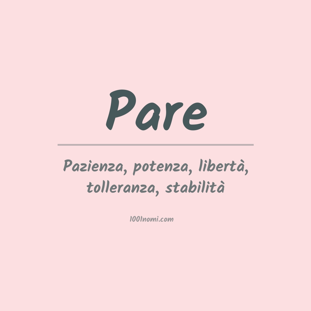 Significato del nome Pare