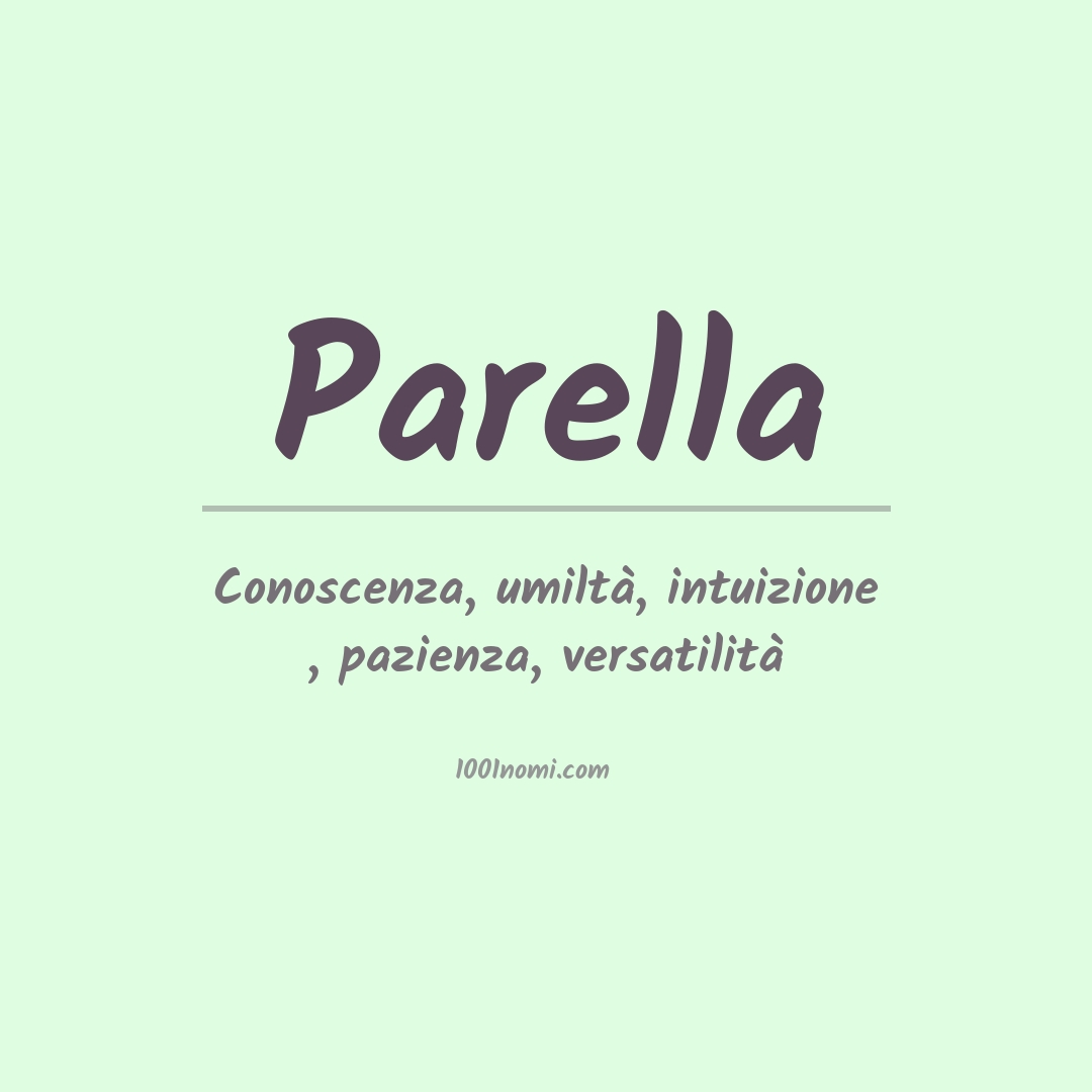 Significato del nome Parella