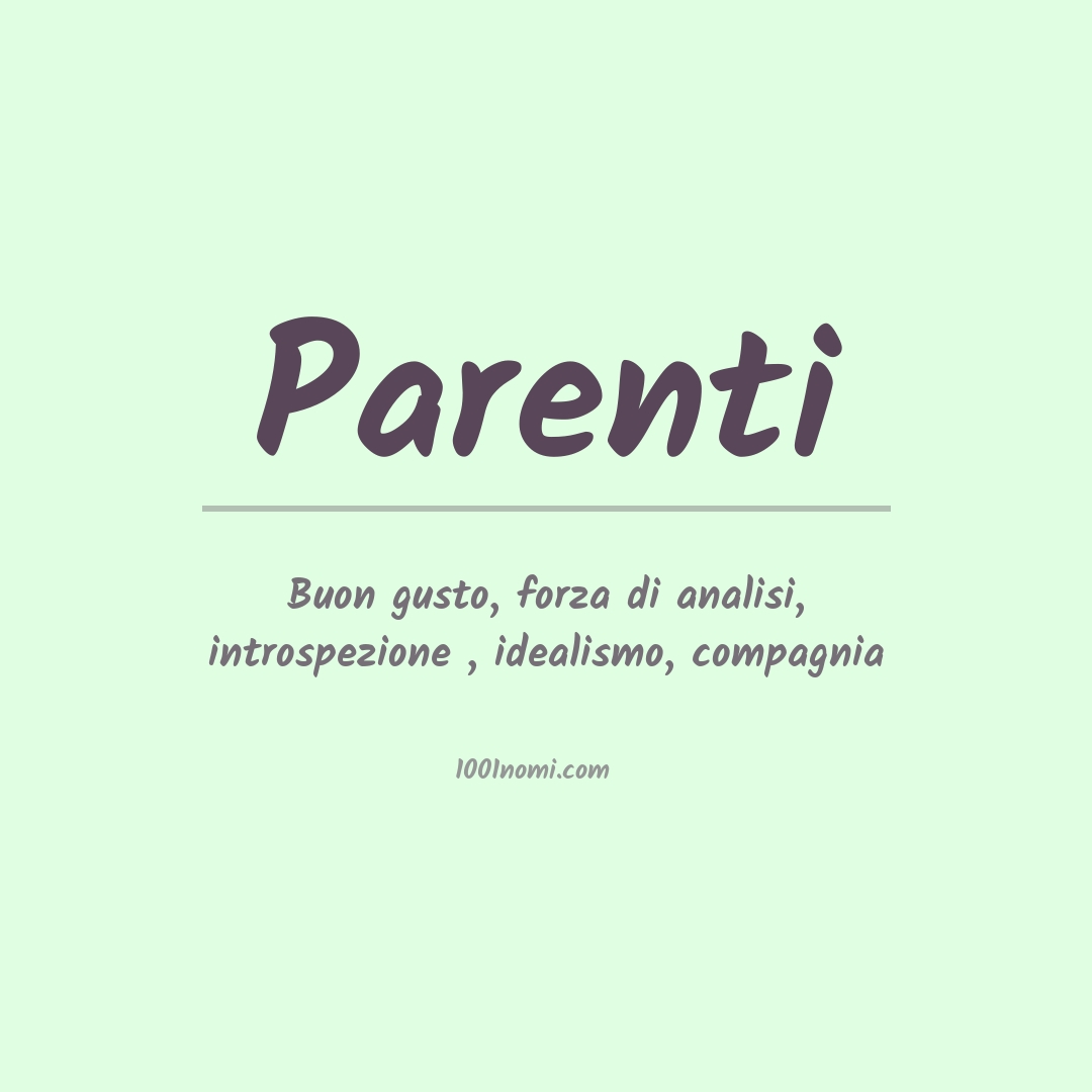 Significato del nome Parenti