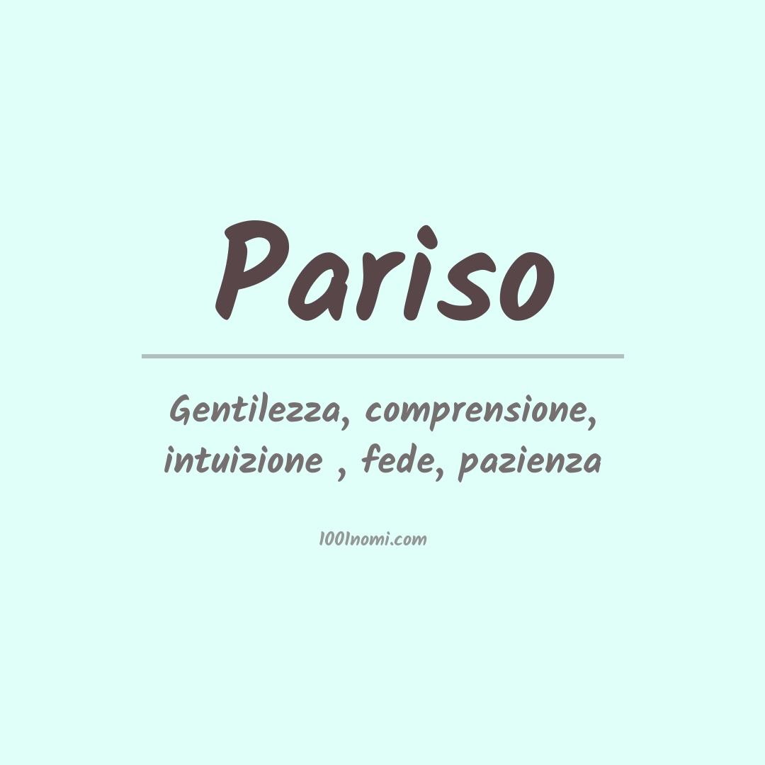 Significato del nome Pariso