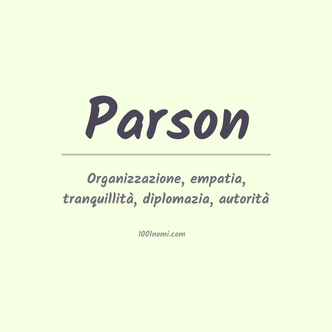 Significato del nome Parson