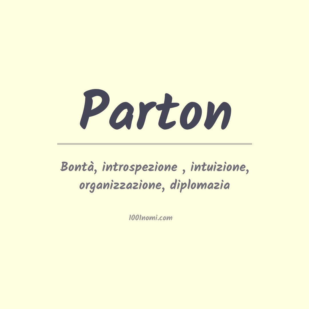 Significato del nome Parton