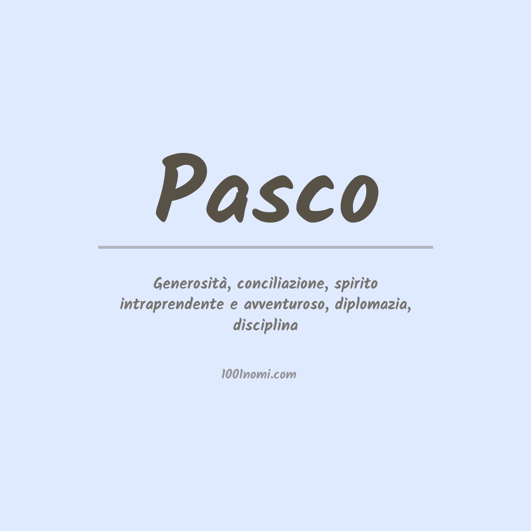 Significato del nome Pasco