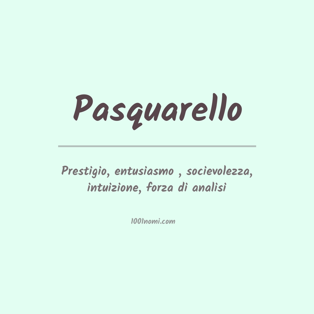 Significato del nome Pasquarello