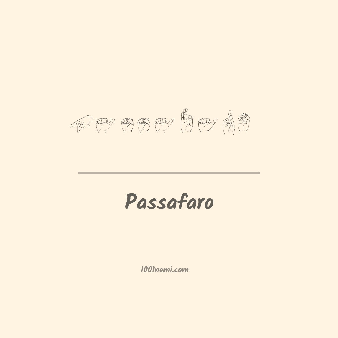Passafaro nella lingua dei segni