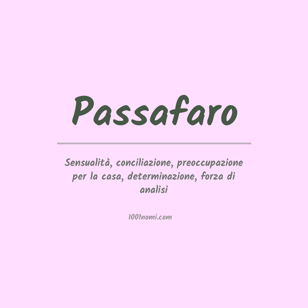Significato del nome Passafaro