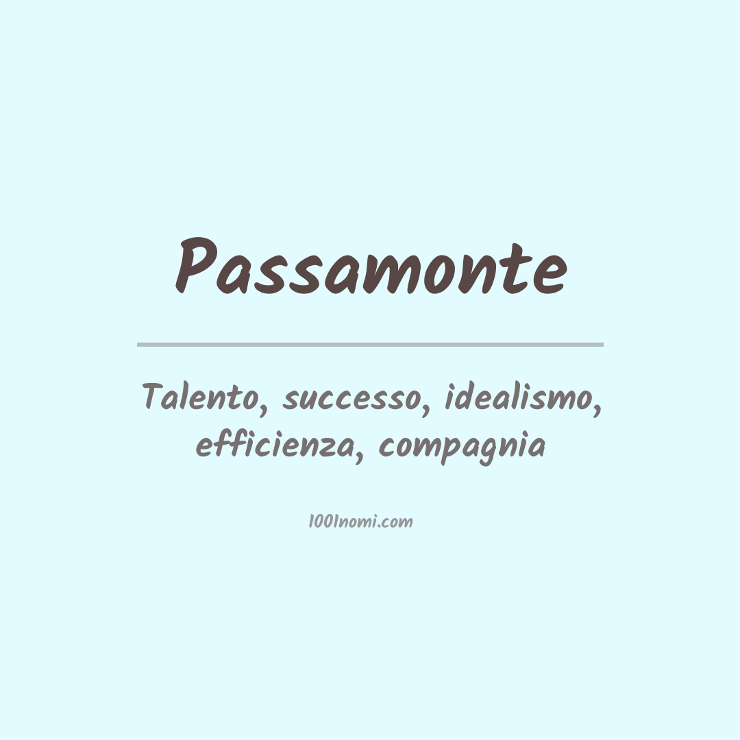 Significato del nome Passamonte