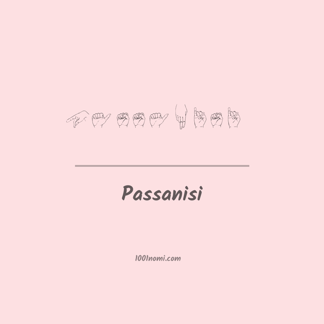 Passanisi nella lingua dei segni Passanisi nella lingua dei segni