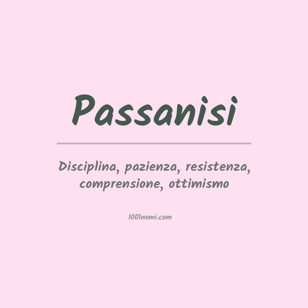 Significato del nome Passanisi Significato del nome Passanisi